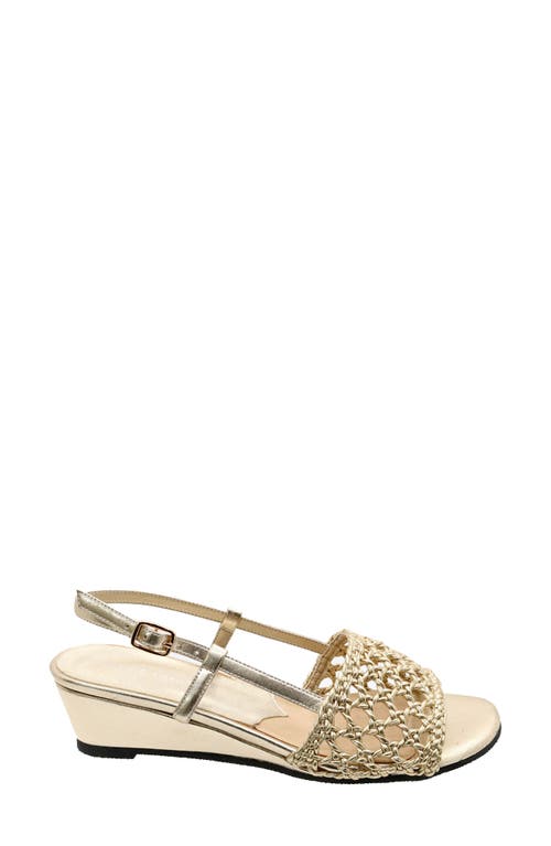 David Tate Danza Slingback Wedge Sandal In Gold