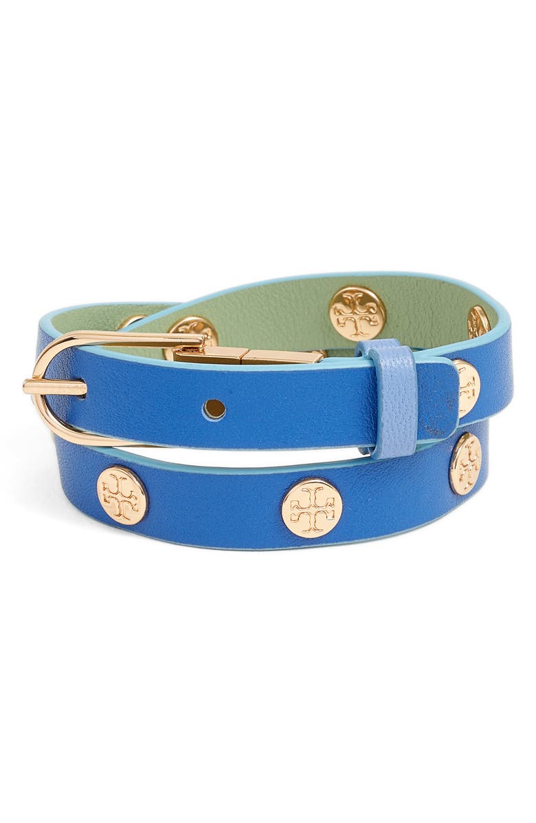 Tory Burch Reversible Double Wrap Logo Bracelet, Main, color, 