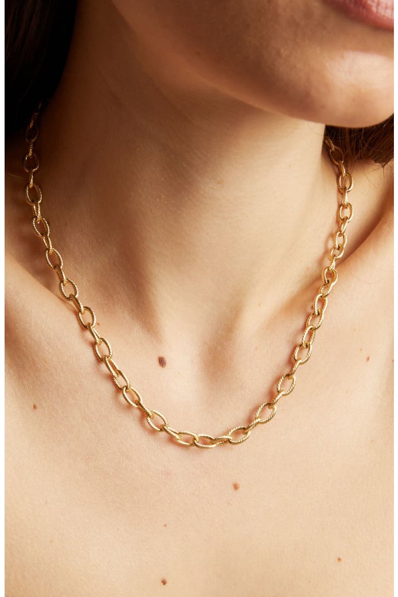 Link Chain Necklace, Alternate, color, Gold Plated Stainless Steel