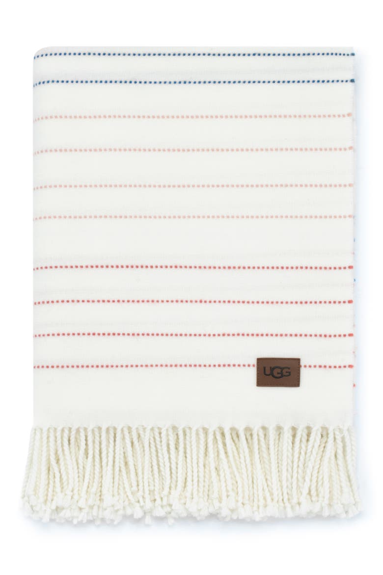 Emory Stitch Stripe Throw Blanket, Main, color, SNOW MULTI