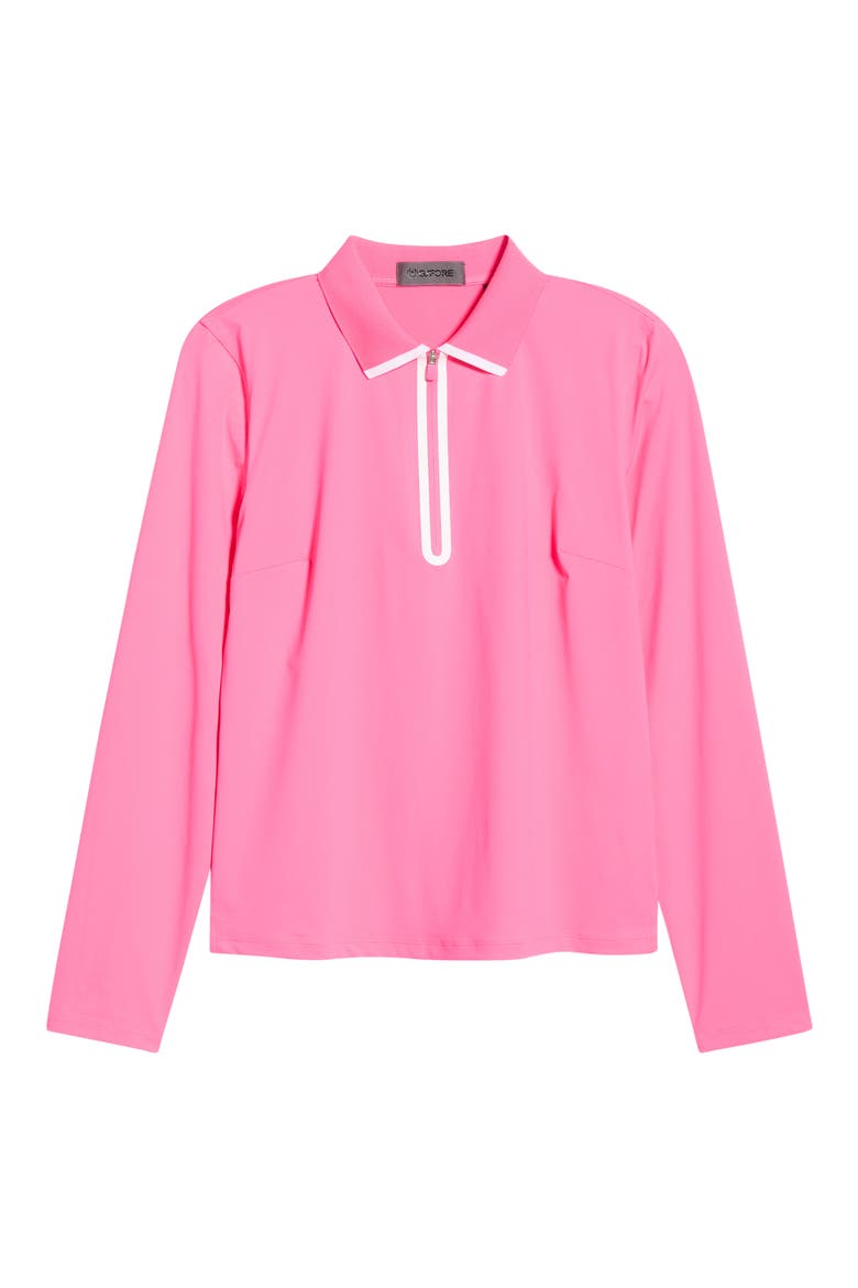 Stretch Jersey Quarter Zip Polo, Alternate, color, KNOCKOUT PINK