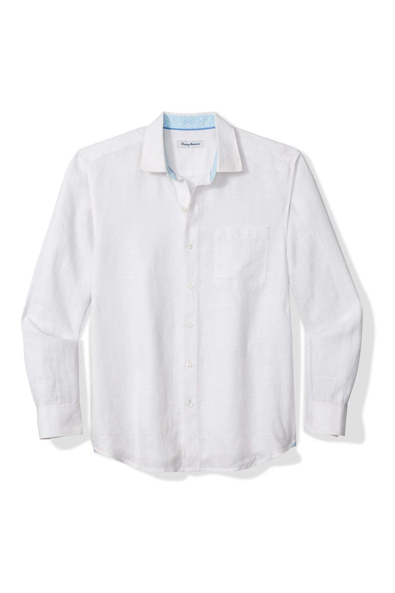 Paradiso Plaid Button-Up Shirt, Main, color, WHITE
