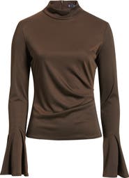 MANGO Ruched Bell Sleeve Top