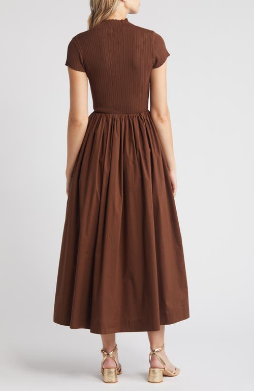 En Saison Lafayette Mixed Media Maxi Dress In Brown