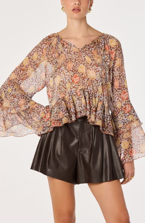 Margaery Floral Ruffled Top