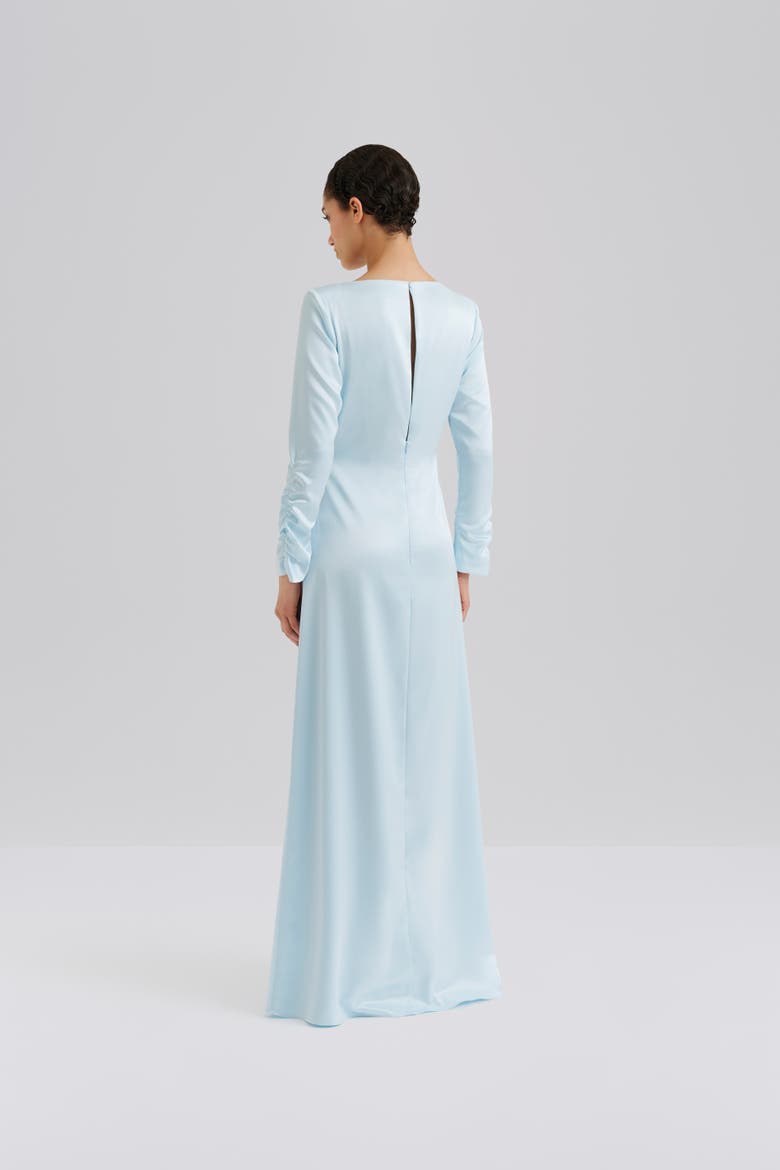 Luisa Ruched Long Sleeve Maxi Dress, Alternate, color, Icy Blue