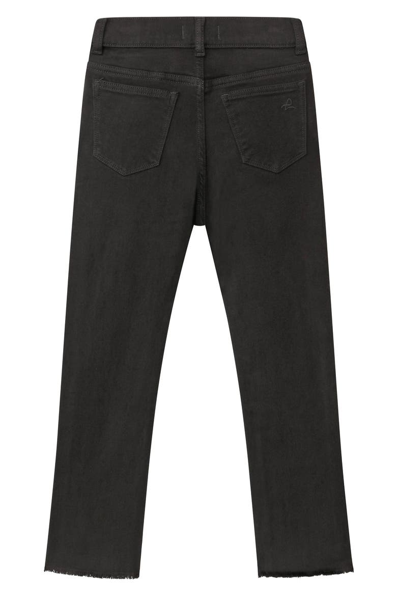 Kids' Raw Hem Straight Leg Jeans, Alternate, color, BLACK PEACHED