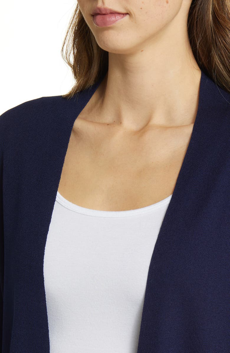 Anne Klein Monterey Peplum Cardigan, Alternate, color, Distant Mountain