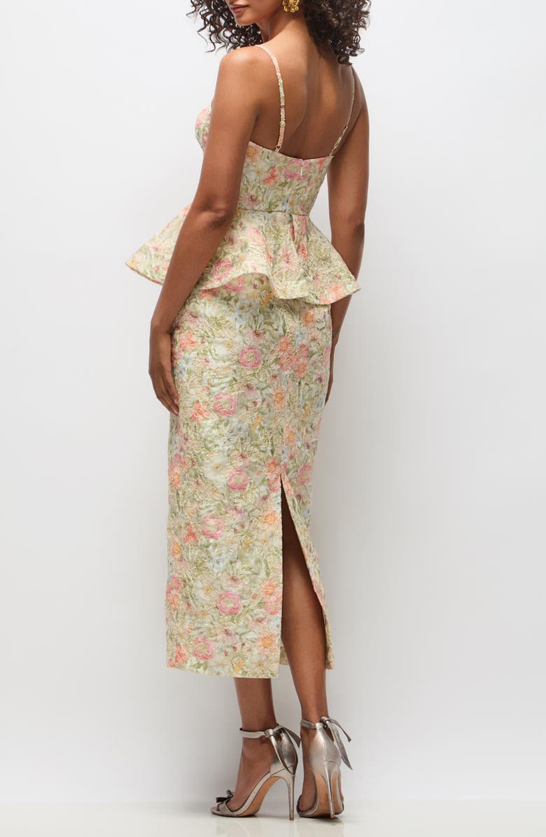 Dessy Collection Saylor Floral Embroidered Peplum Dress, Alternate, color, Wildflower Multi