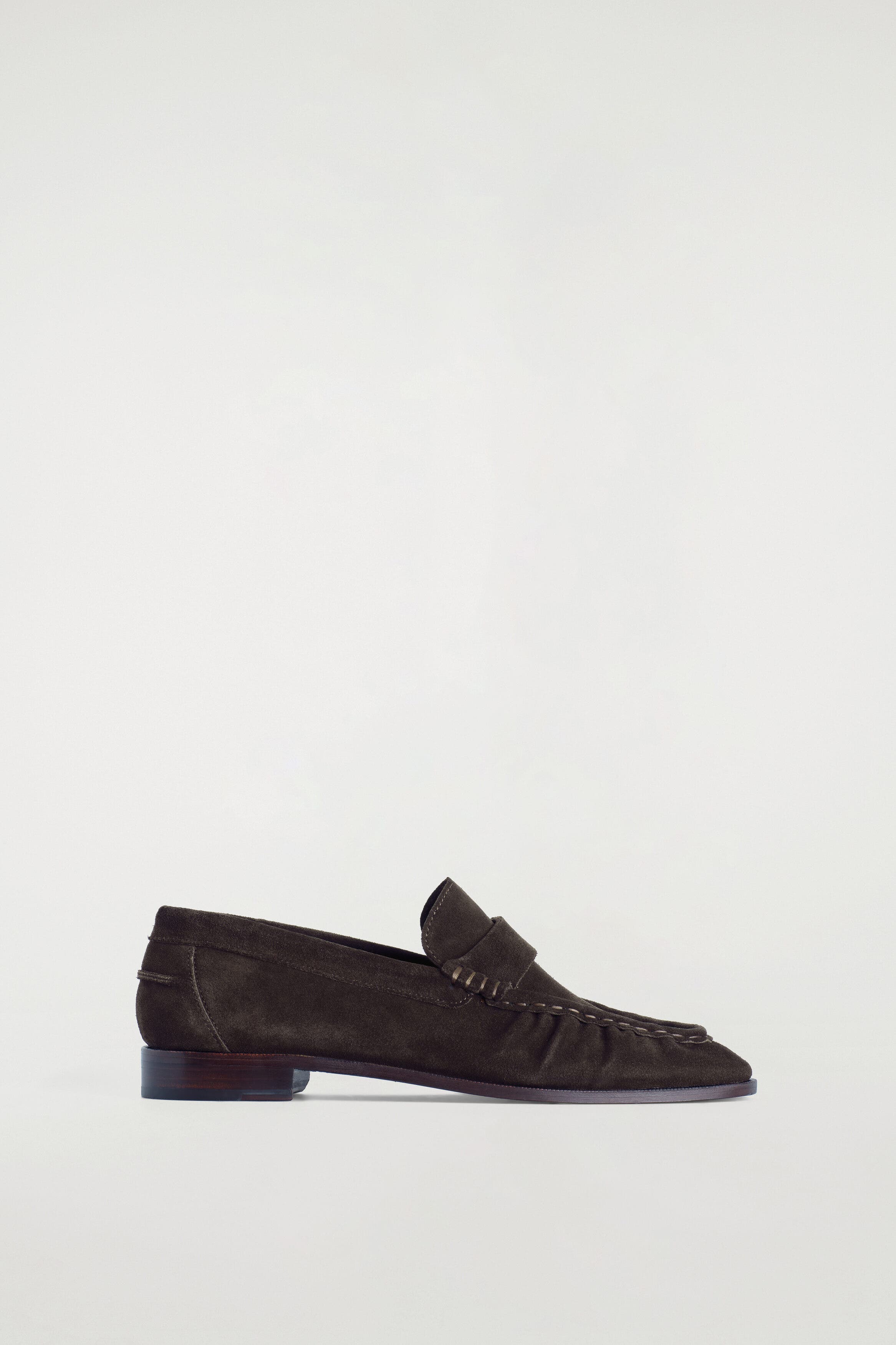 Split Suede Moccasin Loafers, Main, color, BROWN