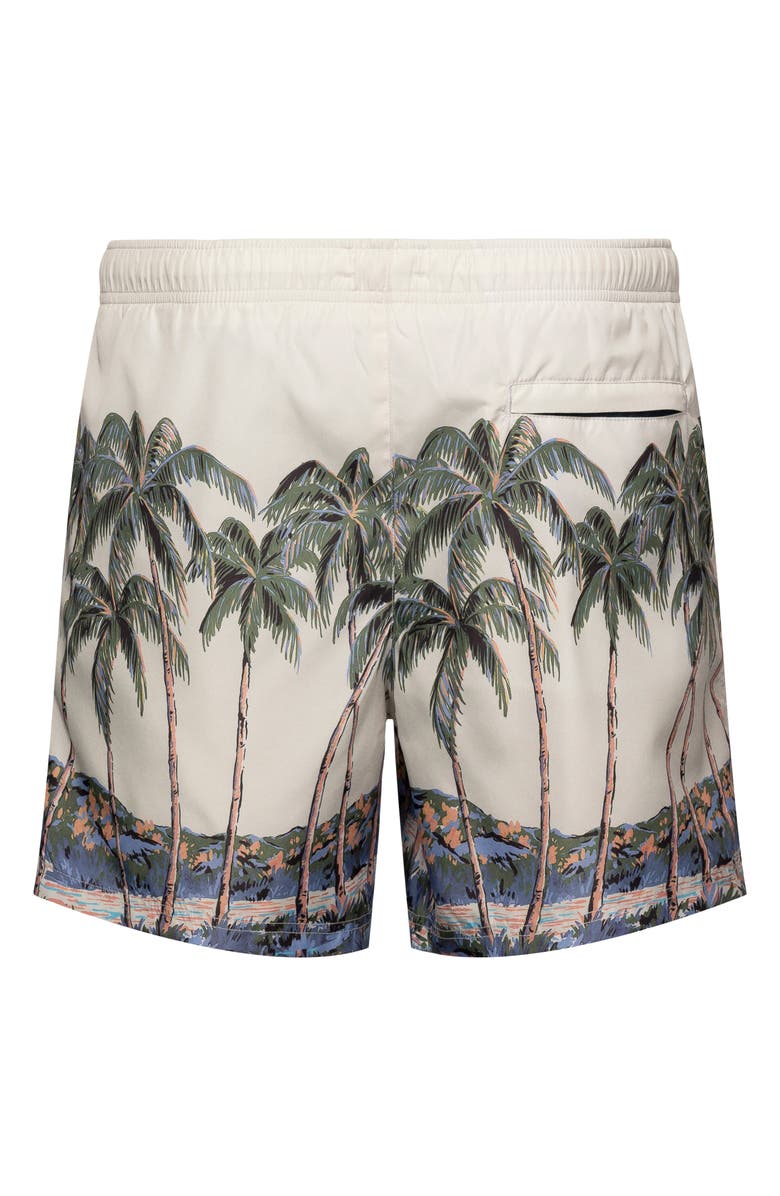 Eton Palm Tree Swim Trunks, Alternate, color, Green