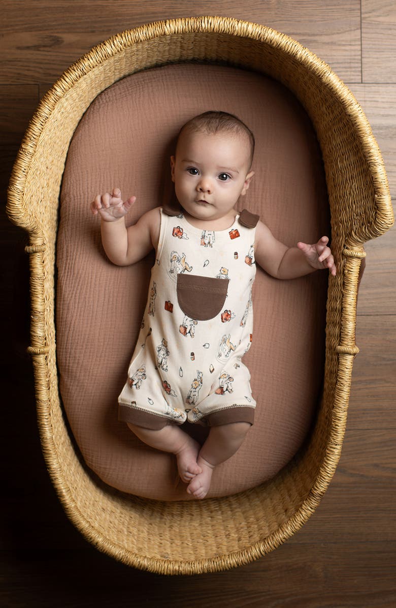 L'ovedbaby x Paddington Bear<sup>™</sup> Sleeveless Organic Cotton Pocket Romper, Alternate, color, Adventure Paddington