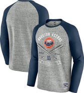 Darius Rucker Collection by Fanatics Men's Darius Rucker Collection by Fanatics Heather Gray Houston Astros Raw Edge Raglan Long Sleeve Baseball T-Shirt