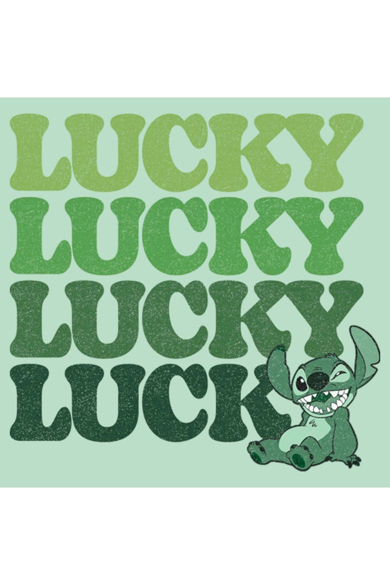 Girls' St. Patrick's Day Stitch Lucky Stack T-Shirt, Alternate, color, Mint