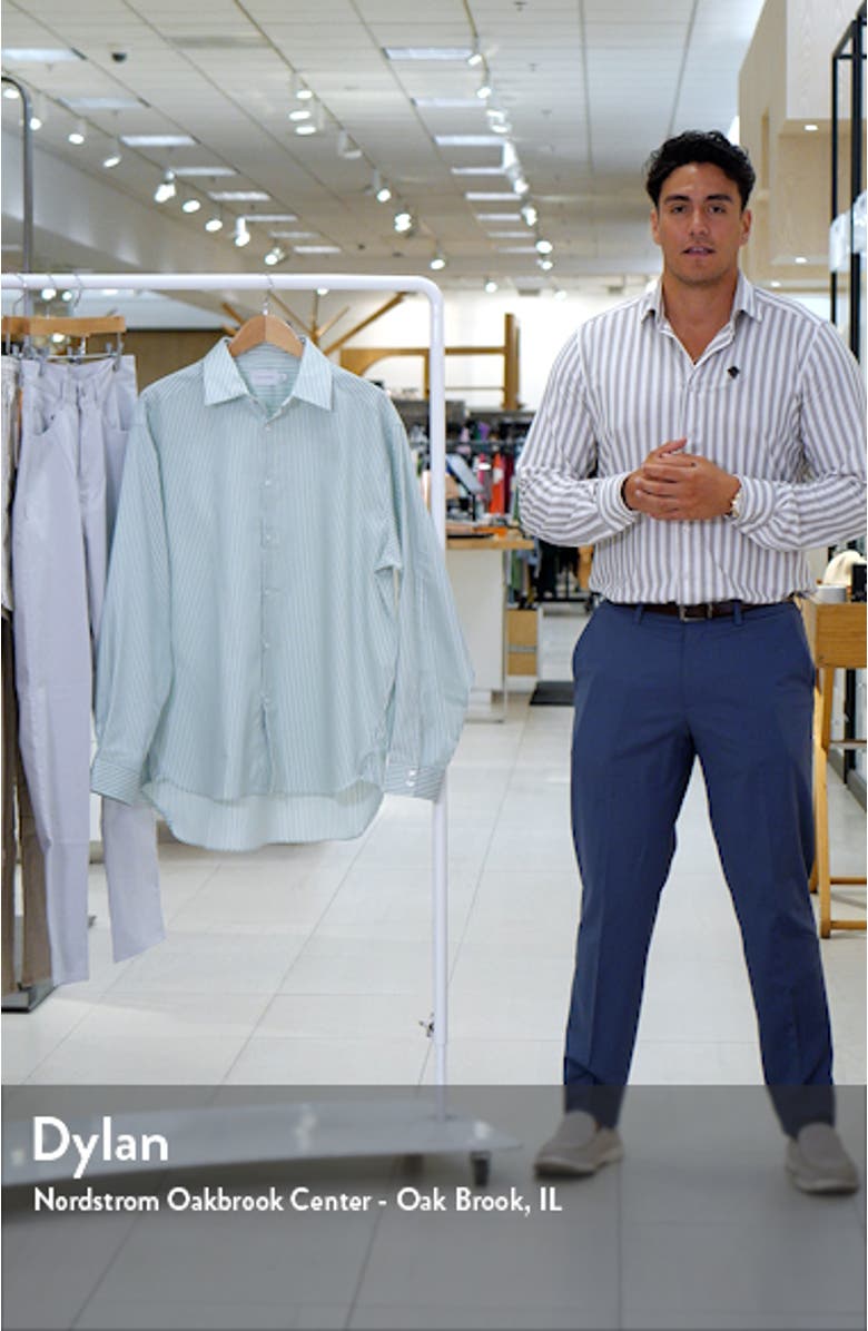 Pinstripe Oversize Button-Up Shirt, sales video thumbnail