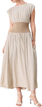 FREEMARKET Smocked Bodice Midi Dress