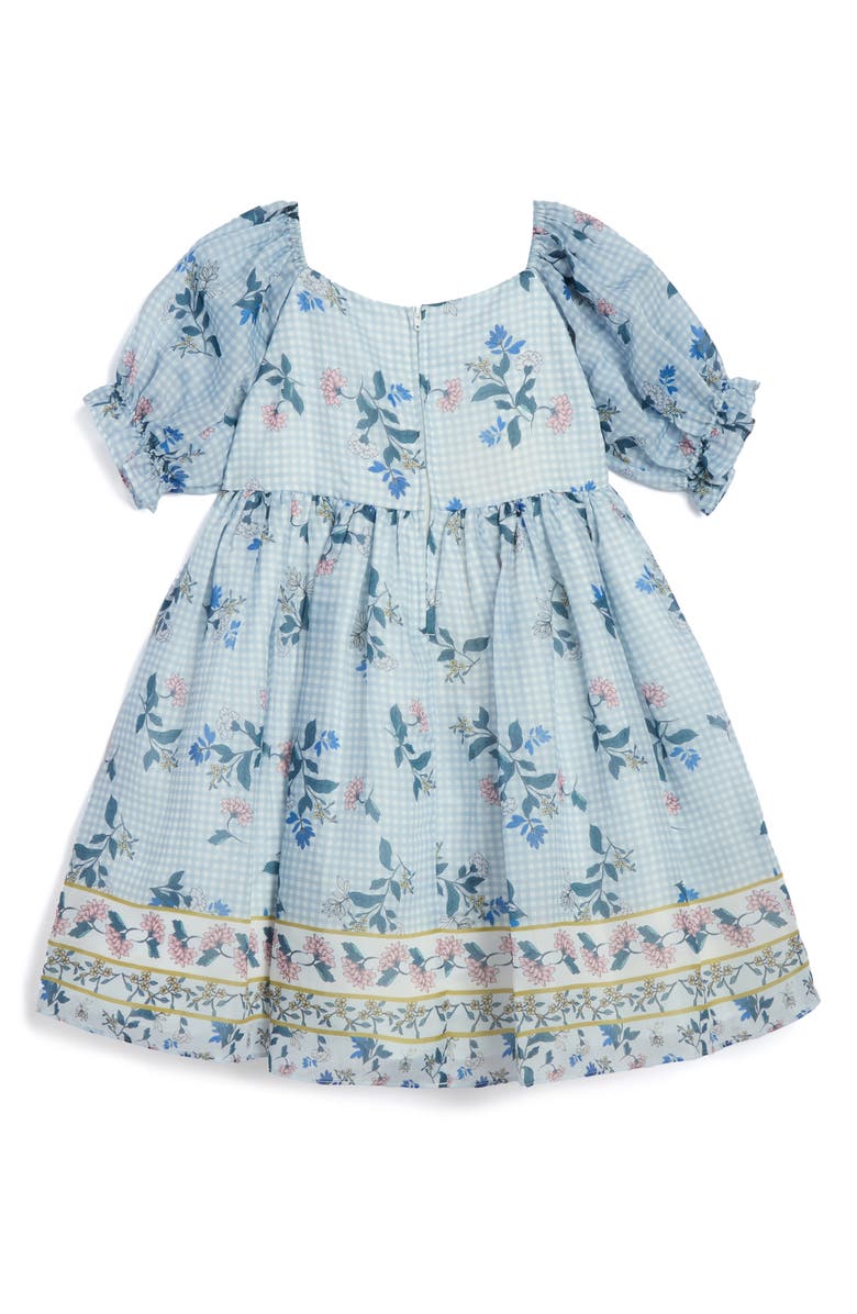 Pippa & Julie Kids' Emila Floral Gingham Organza Dress, Alternate, color,