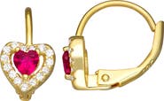 FZN Kids' 14K Gold Plated Sterling Silver Birthstone Lever Back Earrings