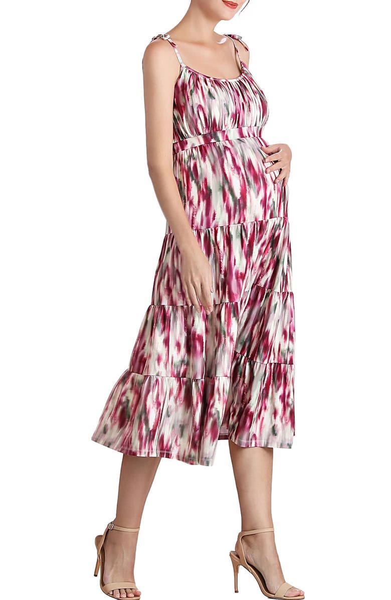 Kimi and Kai Adia Ruffle Jersey Maternity A-Line Dress, Alternate, color, 