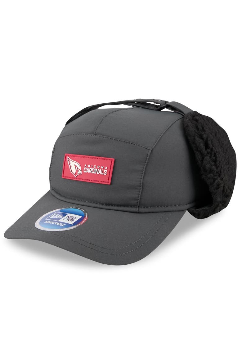 Men's New Era Charcoal Arizona Cardinals 2025 Sideline Cold Weather Runner Dog Ear Adjustable Hat, Main, color, Charcoal