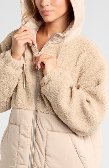 Zella Hybrid Faux Shearling Pocket Jacket | Nordstrom Zella Hybrid Faux Shearling Pocket Jacket | Nordstrom