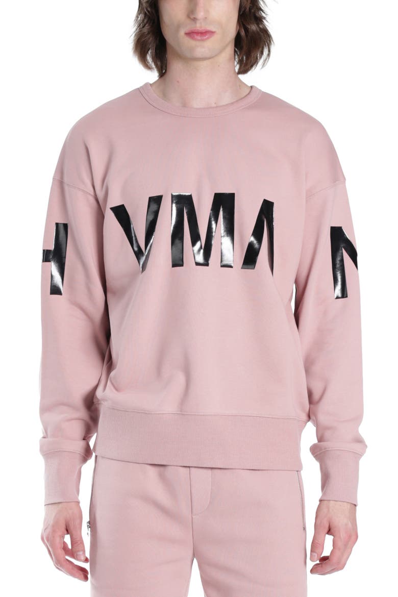 Logo Crewneck Sweatshirt, Main, color, DUSTY PINK