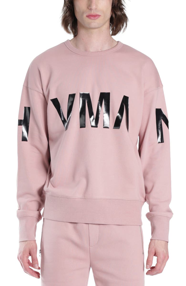 HVMAN Logo Crewneck Sweatshirt, Main, color, Dusty Pink