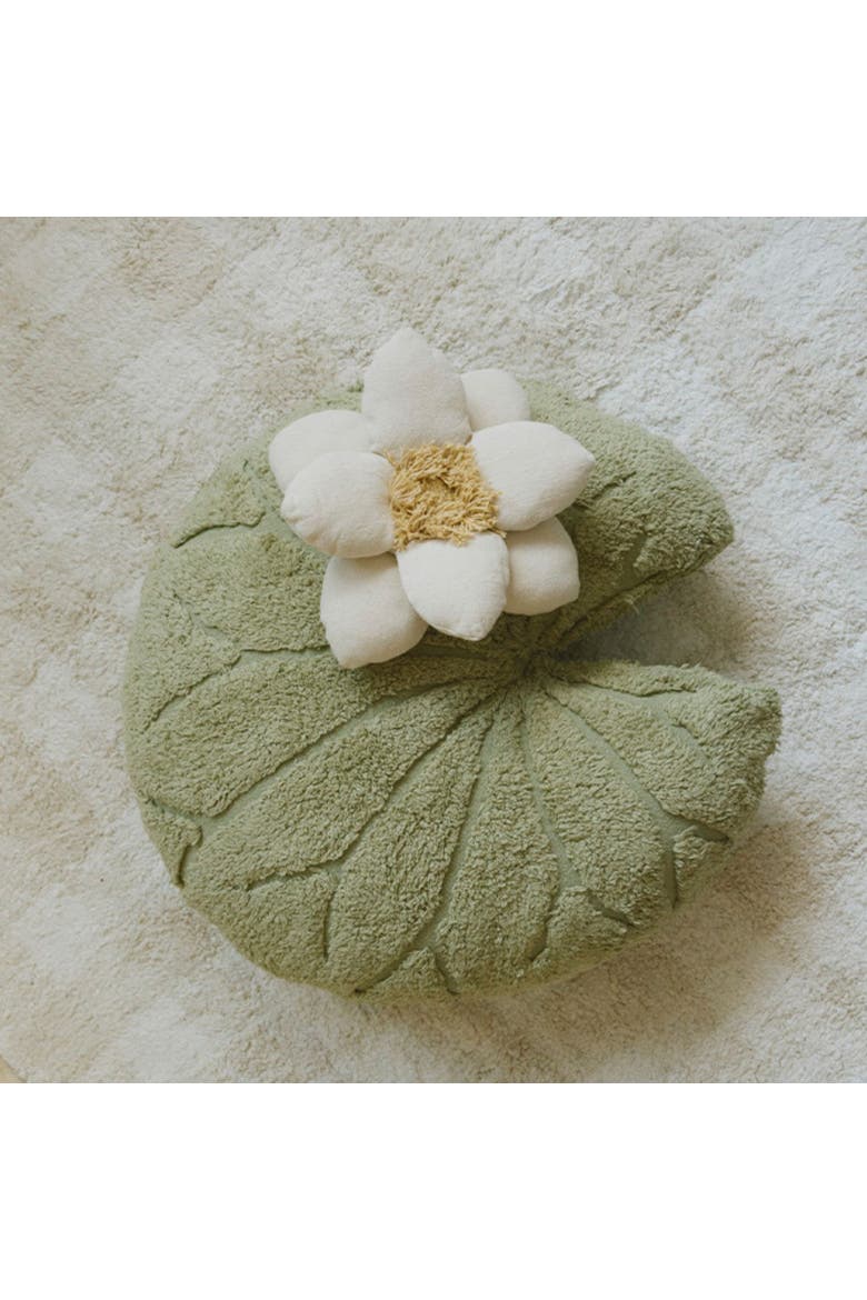 Floor Cushion Water Lily, Alternate, color, Matcha, Natural