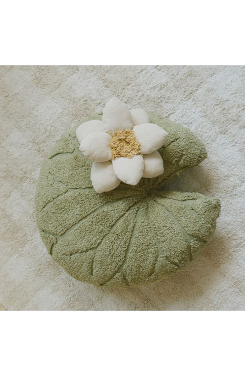 Lorena Canals Floor Cushion Water Lily, Alternate, color, Matcha, Natural