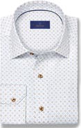 David Donahue Neat Geometric Print Sport Shirt