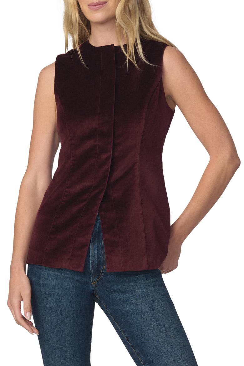 The Velveteen Sleeveless Tunic Top, Main, color, CABERNET