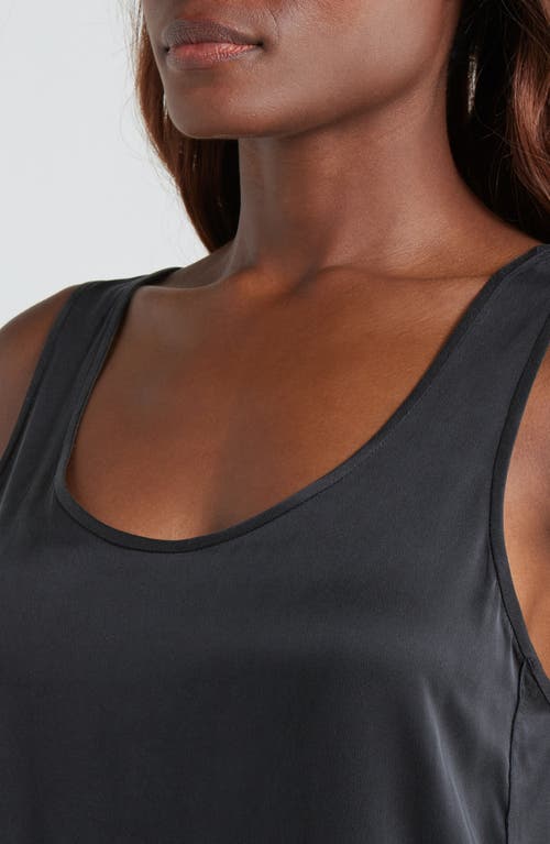Lunya Tulip Bias Washable Silk Nightgown In Immersed Black