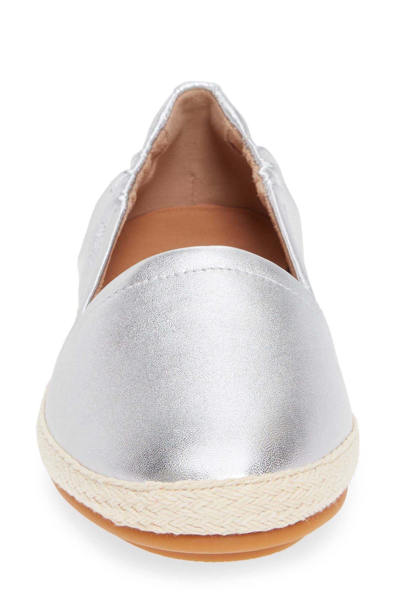 Siren Espadrille Flat, Alternate, color, SILVER LEATHER