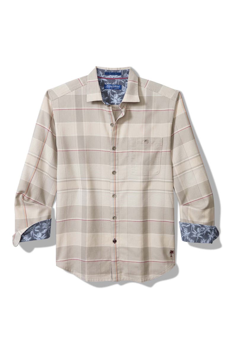 Canyon Beach Pebble Cay Flannel Button-Up Shirt, Main, color, FEATHER DOWN