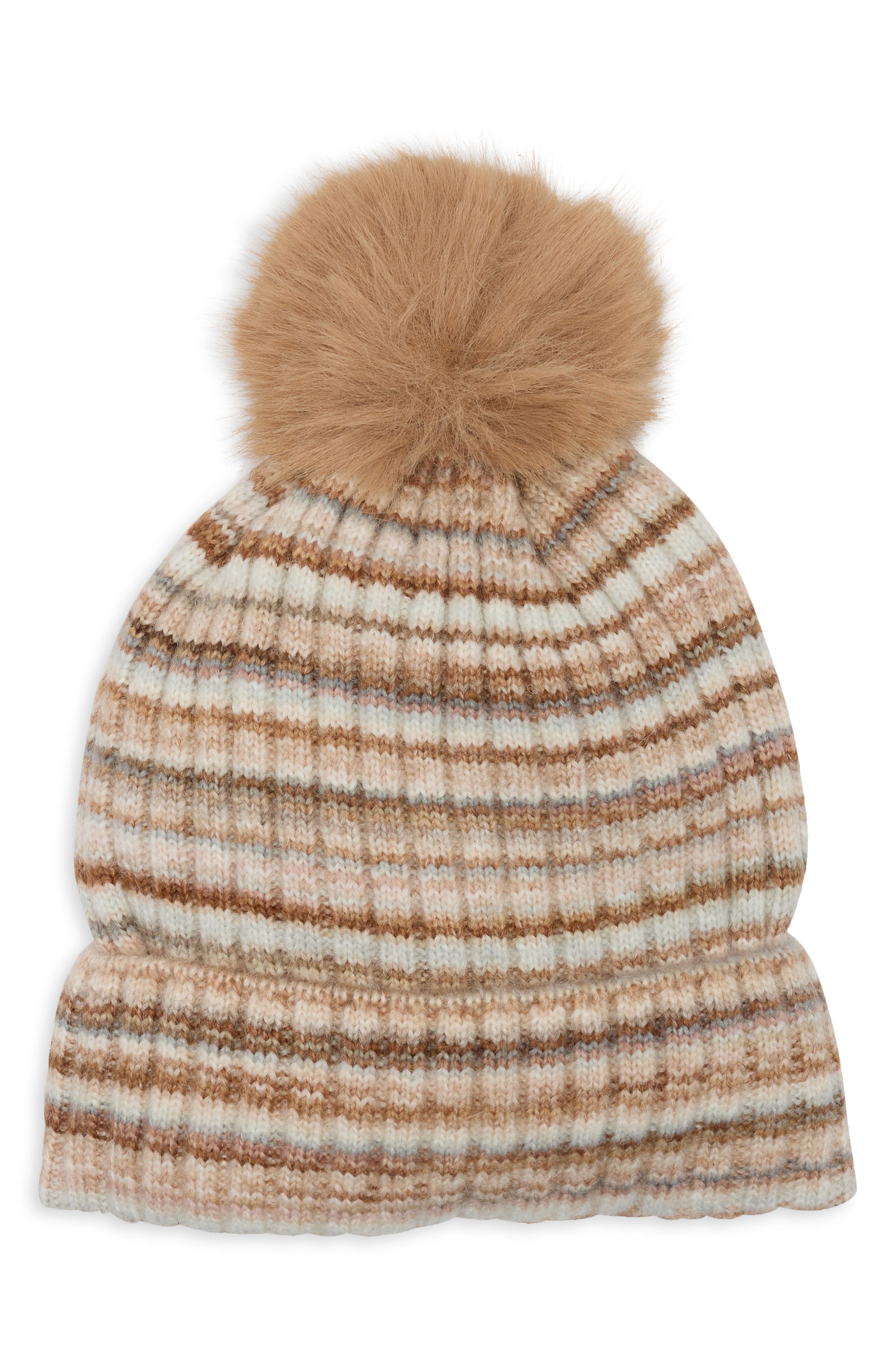 Striped Pom Beanie