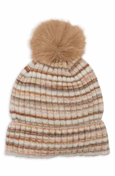Striped Pom Beanie