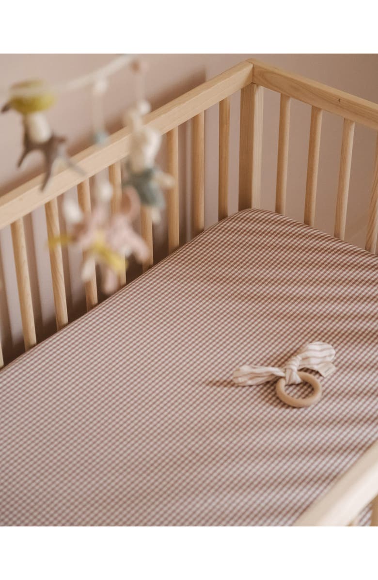 Pehr Gingham Crib Sheet, Alternate, color, Thistle