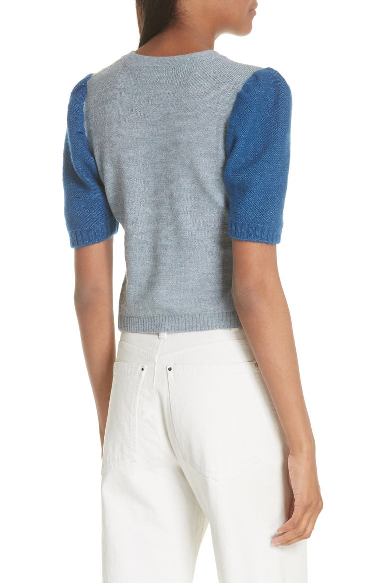 Contrast Sleeve Sweater, Alternate, color, BLUE