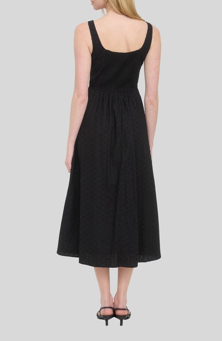 Blu Pepper Swiss Dot Corset Midi Dress, Alternate, color,