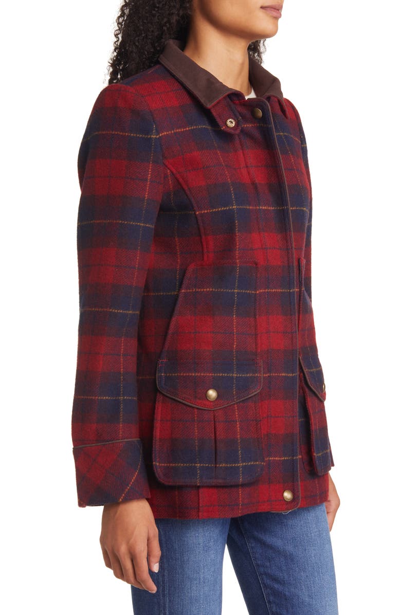 Joules Women's Plaid Wool Blend Field Coat, Alternate, color, 