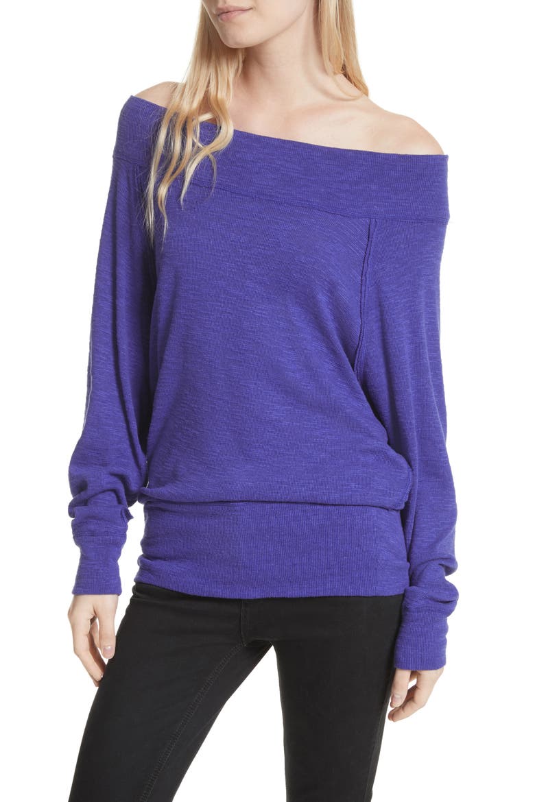 Palisades Off the Shoulder Top, Main, color, BLUE