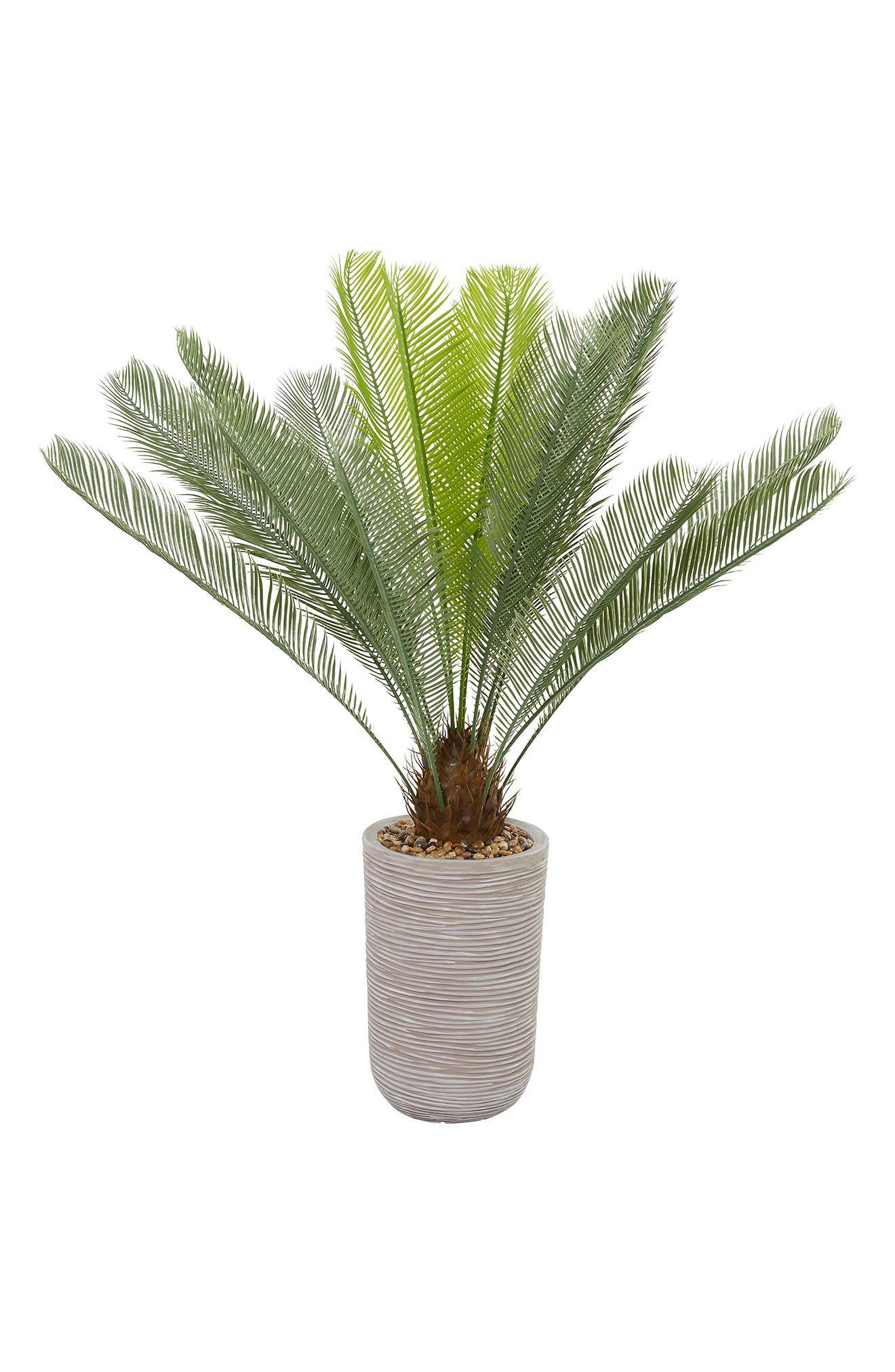 GINGER BIRCH STUDIO Green Faux Foliage Sago Palm Artificial Plant with ...