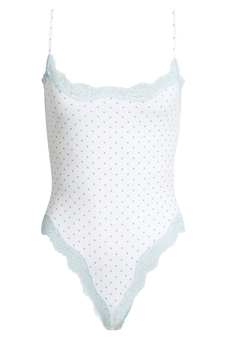 Fits Everybody Lace Cami Bodysuit, Main, color, SLATE PIN DOT PRINT