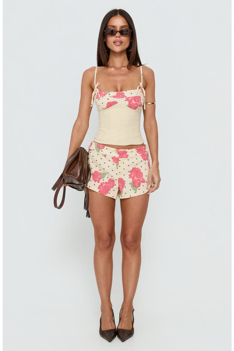 Yella Floral Micro Mini Shorts, Alternate, color, FLORAL POLKA DOT