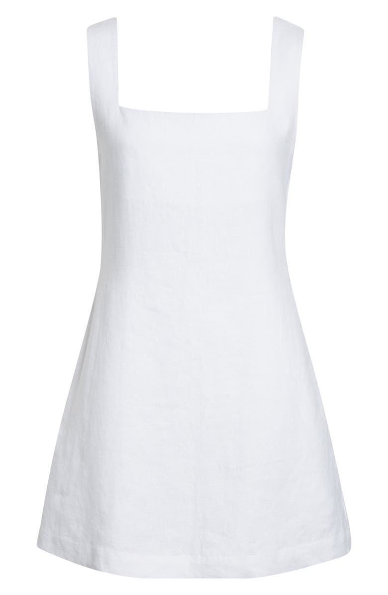 POSSE Alice Square Neck Linen Minidress, Alternate, color, Ivory
