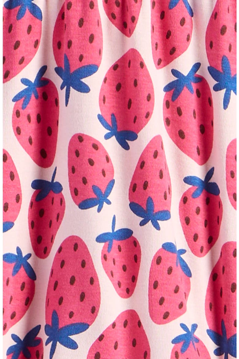 Print Flutter Sleeve Dress, Alternate, color, PINK BALM COOL STRAWBERRIES