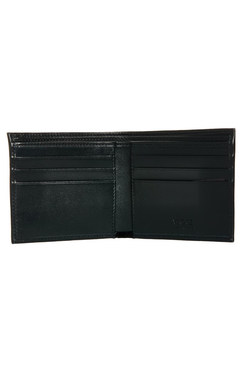Versace Medusa Leather & Nylon Bifold Wallet, Alternate, color, Black-Palladium