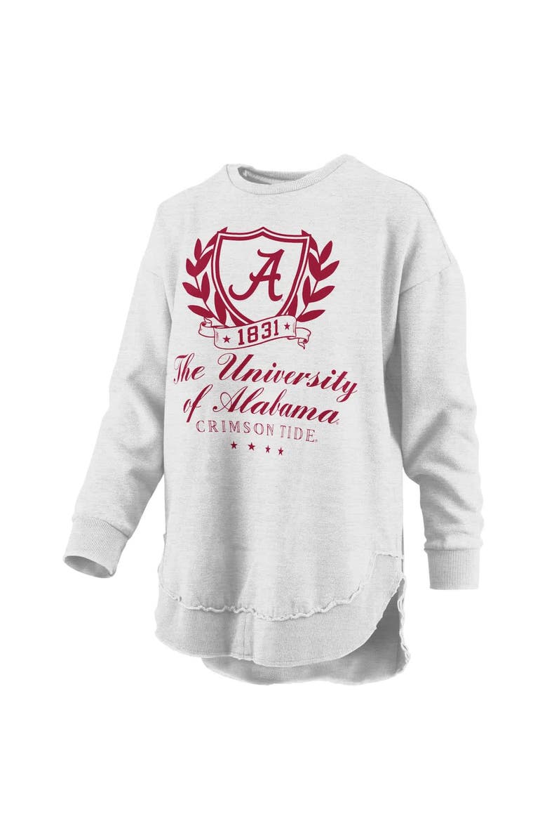 PRESSBOX Women's Pressbox Heather Gray Alabama Crimson Tide Field Day Melange Poncho Pullover Sweatshirt, Alternate, color, Heather Gray