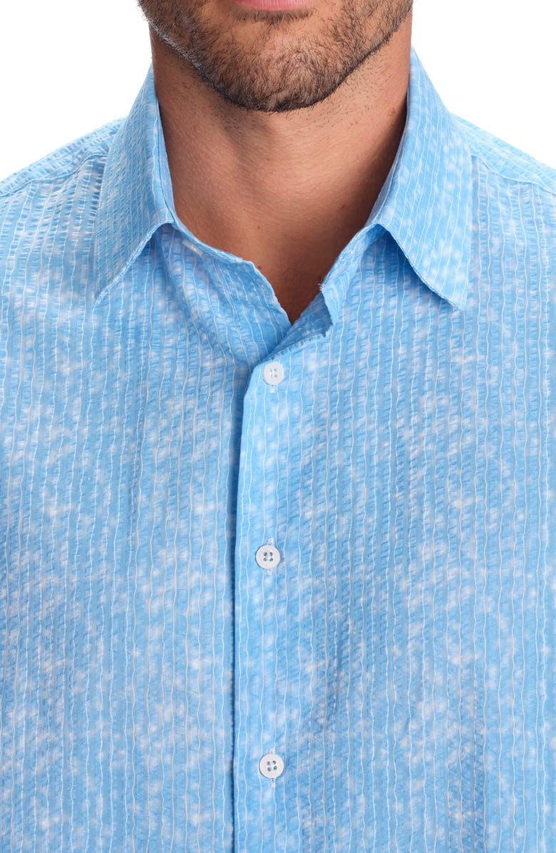STUDIO GARNET LOS ANGELES Coastal Breeze Short Sleeve Cotton Seersucker Button-Up Shirt, Alternate, color,