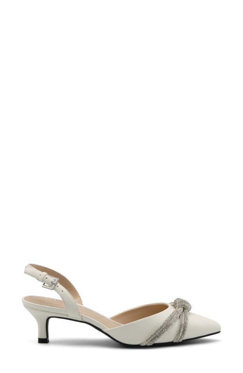 Adrienne Vittadini Sabriel Rhinestone Bow Pump In White